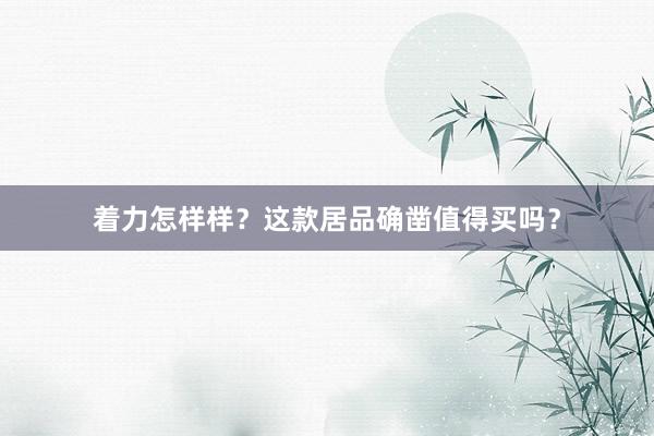 着力怎样样？这款居品确凿值得买吗？