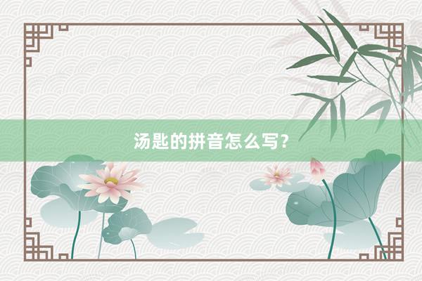 汤匙的拼音怎么写？