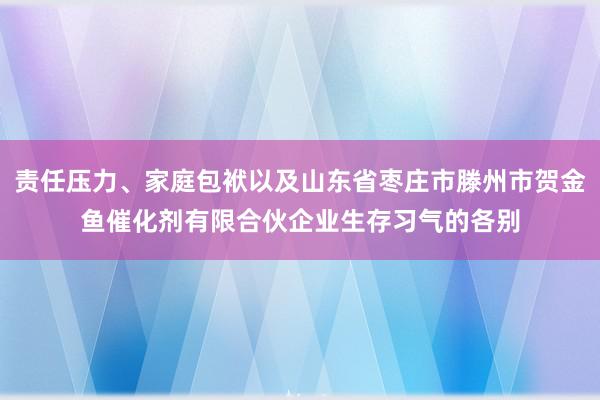 责任压力、家庭包袱以及山东省枣庄市滕州市贺金鱼催化剂有限合伙企业生存习气的各别